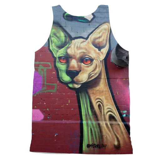 t shirt art tank cat back